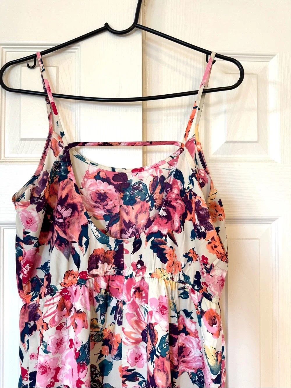 Forever 21 White Floral Mini Dress with Pink, Orange & Navy Flowers - Picture 4 of 6